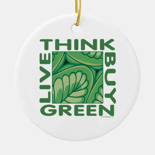 Groen denken keramisch ornament (Voorkant)