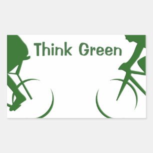 Groen denken rechthoekige sticker