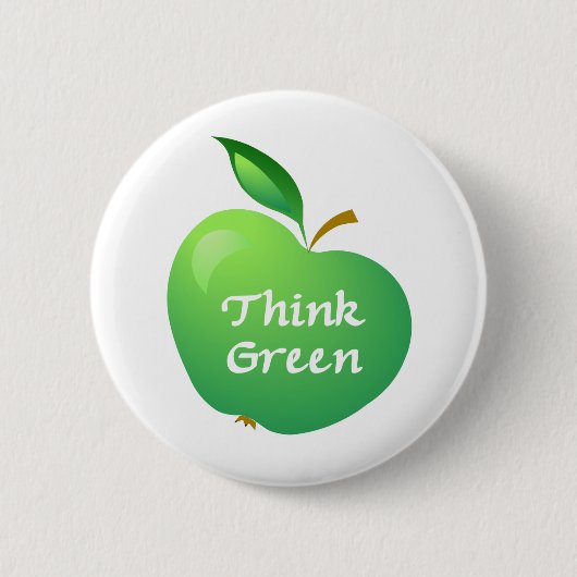 Groen denken ronde button 5,7 cm (Voorkant)