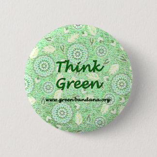 Groen denken ronde button 5,7 cm