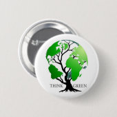 Groen denken ronde button 5,7 cm (Voorkant /achterkant)