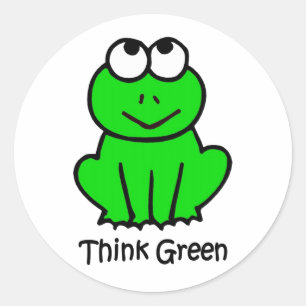 Groen denken ronde sticker