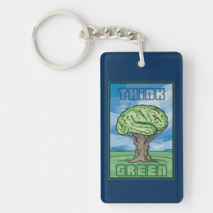 Groen denken sleutelhanger