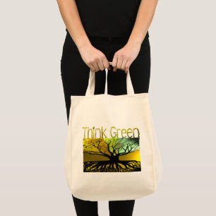 Groen denken tote bag