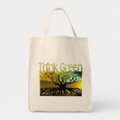 Groen denken tote bag (Voorkant)