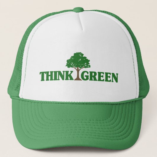Groen denken trucker pet (Voorkant)