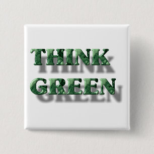 Groen denken vierkante button 5,1 cm