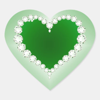 Groen, Diamanten, Hart, Hart Sticker