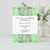 Groen dierentuin - Birthday - uitnodiging (Staand voorkant)