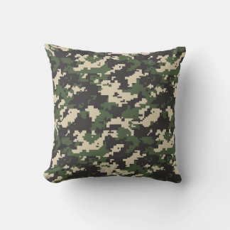 Groen Digitaal Camouflagepatroon Kussen