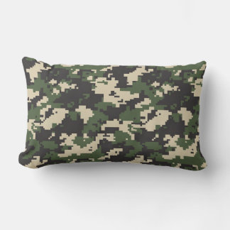 Groen Digitaal Camouflagepatroon Kussen
