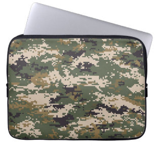 Groen Digitaal Camouflagepatroon Laptop Sleeve