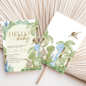 Groen Dinosaurus Baby shower Kaart