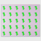 Groen dinosaurus rood blauw pookarton cadeaupapier (Vlak)