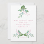 Groen Doop Uitnodiging Meisje Foto (Achterkant)