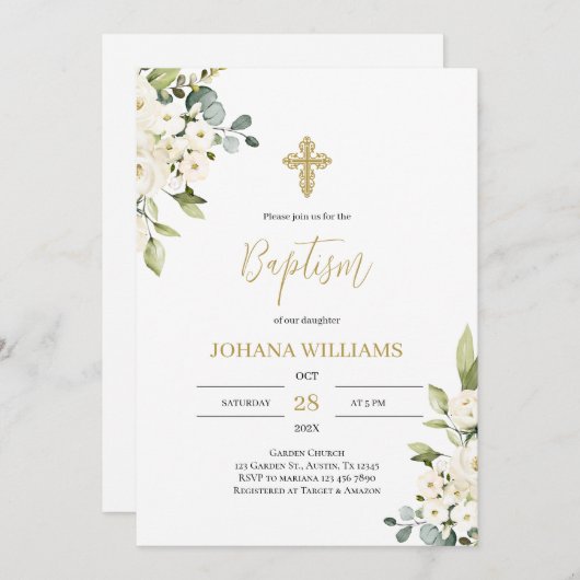 groen doopsel kaart (Voorkant / Achterkant)