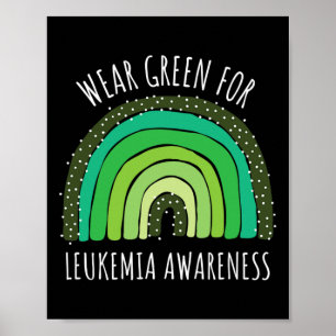 Groen draag voor leukemiebewustzijn Leukemie 1 Poster