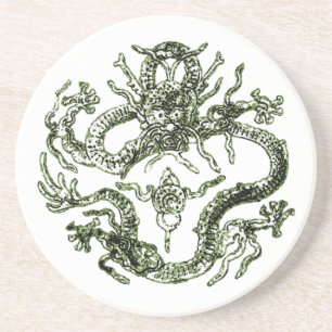 Groen dragon-Onderzetter Zandsteen Onderzetter