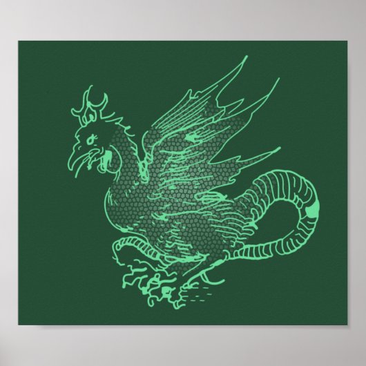 Groen dragon-Poster Poster (Voorkant)