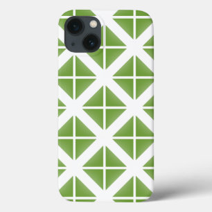 Groen driehoekspatroon iPhone 13 hoesje