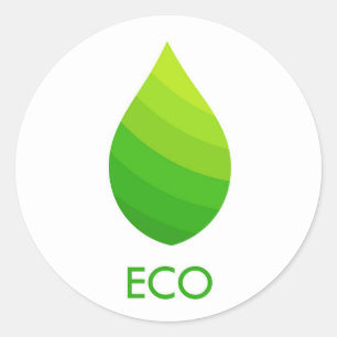 Groen eco-blad ronde sticker