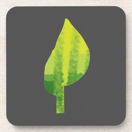 Groen eco-natuur bladerontwerp bier onderzetter (Voorkant)