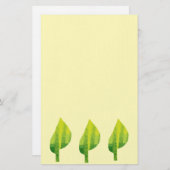 Groen eco-natuur bladerontwerp briefpapier (Voorkant / Achterkant)