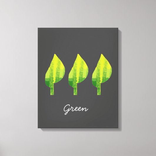 Groen eco-natuur bladerontwerp canvas afdruk (Voorkant)