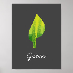 Groen eco-natuur bladerontwerp poster