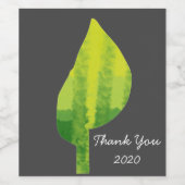 Groen eco-natuur bladerontwerp wijn etiket (Enkel label)