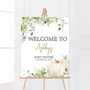 groen een beetje pompoen welkom baby douche poster