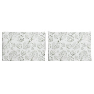 Groen Eenvoudig getextureerd blad patroon Modern Kussensloop