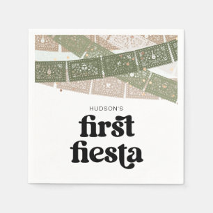 Groen Eerste Fiesta Verjaardagsfeest Servetten
