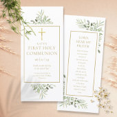 Groen eerste heilige communie gebedskaart bladwijz