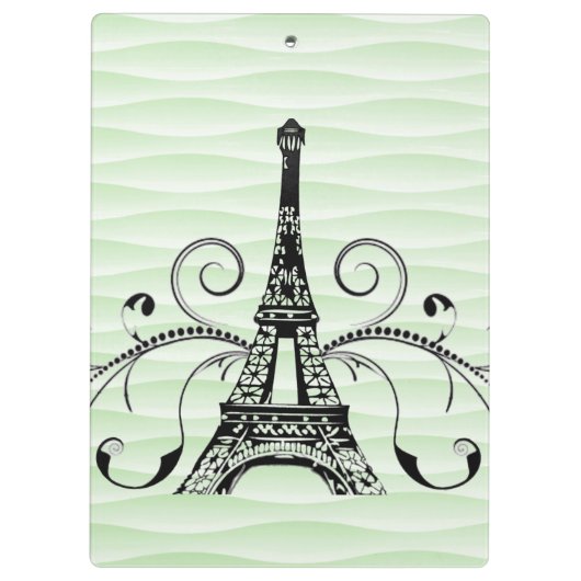 Groen Eiffeltoren Vlaams klembord (Achterkant)