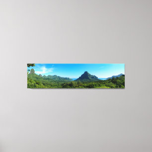 Groen eiland Moorea in panorama Canvas Afdruk