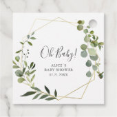 Groen Elegant Baby shower Bedankjes Labels (Achterkant)