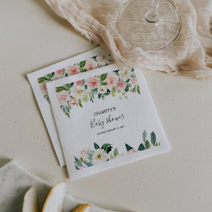 Groen Elegant Bloemen Baby shower Servet