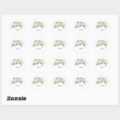 Groen Elegant Bloemen Bruiloft Envelop Afdichtinge Ronde Sticker (Vel)