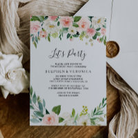 Groen Elegant Bloemen Laten we feesten
