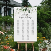 Groen elegant bruiloft zitgrafiek 14 tafels poster