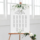 Groen elegant bruiloft zitgrafiek 17 tafels poster