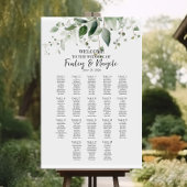 Groen elegant bruiloft zitgrafiek 18 tafels poster