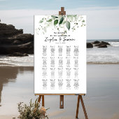 Groen elegant bruiloft zitgrafiek 20 tafels poster