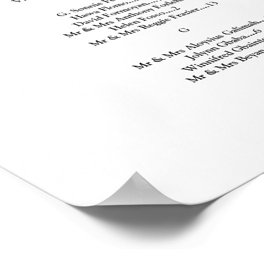 Groen elegant bruiloft zitgrafiek poster (Hoek)