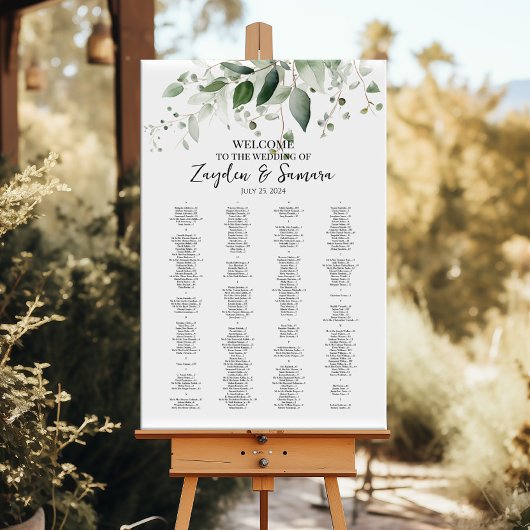 Groen elegant bruiloft zitgrafiek poster