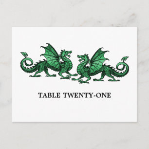 Groen Elegant Dragons Tabelnummer Briefkaart