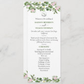 Groen Elegant en mooi bloemenhuwelijk Programma (Voorkant / Achterkant)