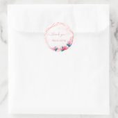 Groen Elegant Rose Gouden Geometrische Lijst Klass Ronde Sticker (Tas)