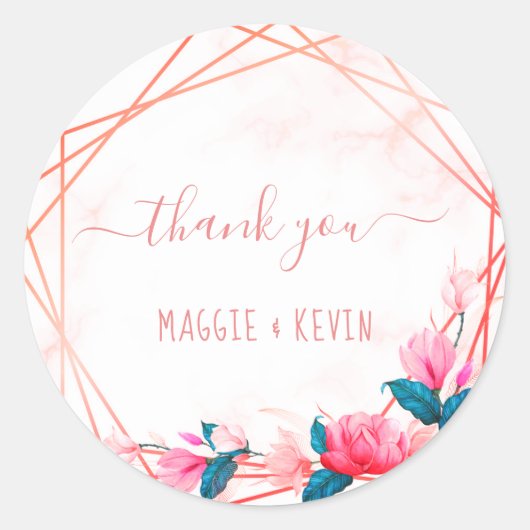 Groen Elegant Rose Gouden Geometrische Lijst Klass Ronde Sticker (Voorkant)